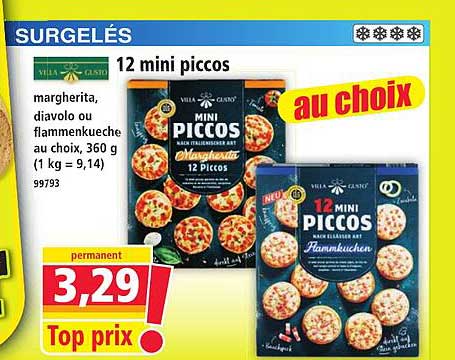 12 mini piccos au choix