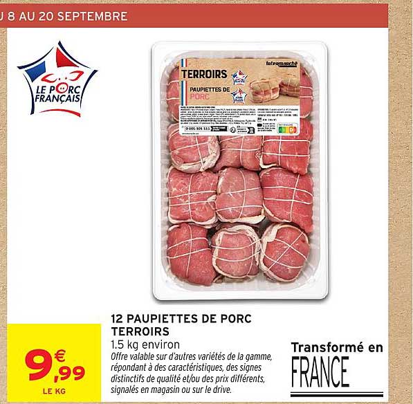 12 PAUPIETTES DE PORC TERROIRS