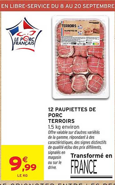 12 PAUPIETTES DE PORC TERROIRS