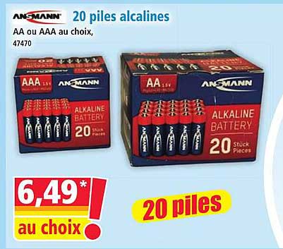 20 piles alcalines