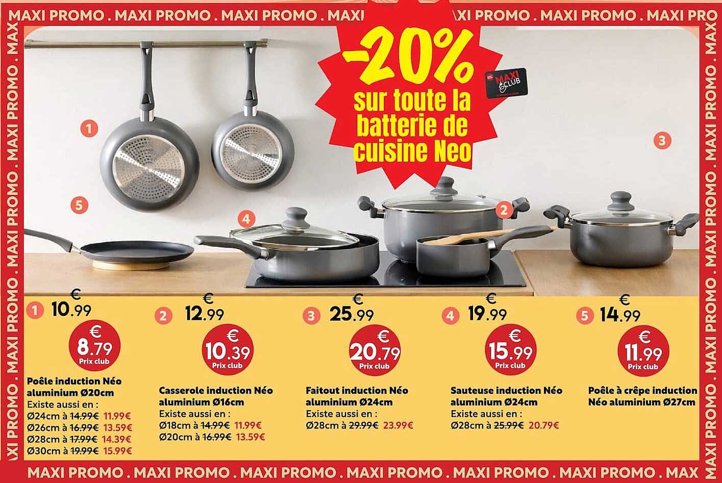 -20% sur toute la batterie de cuisine Neo