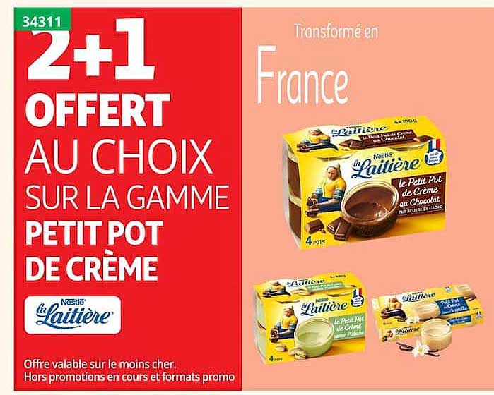 2+1 OFFERT AU CHOIX SUR LA GAMME PETIT POT DE CRÈME