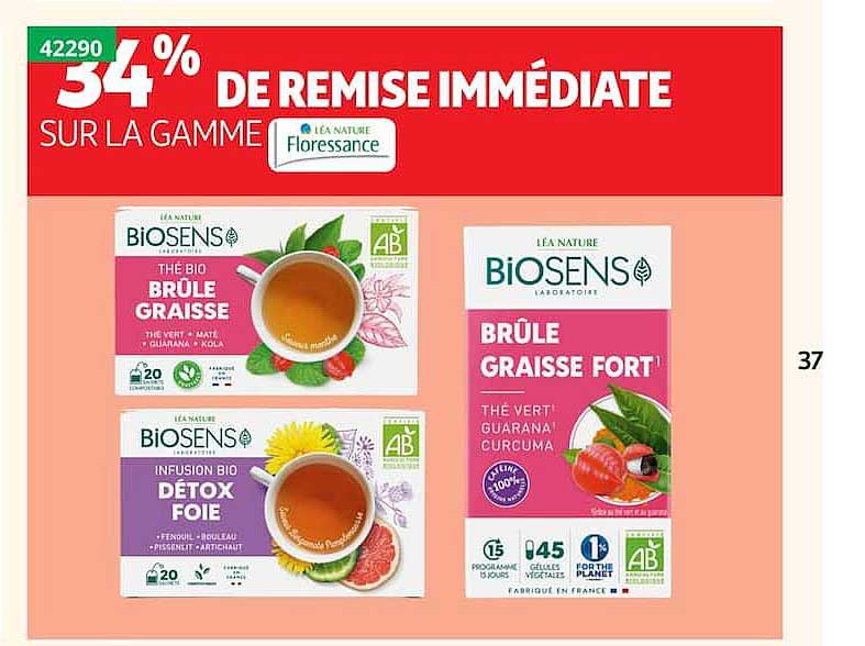 34% DE REMISE IMMÉDIATE SUR LA GAMME LÉA NATURE Floressance