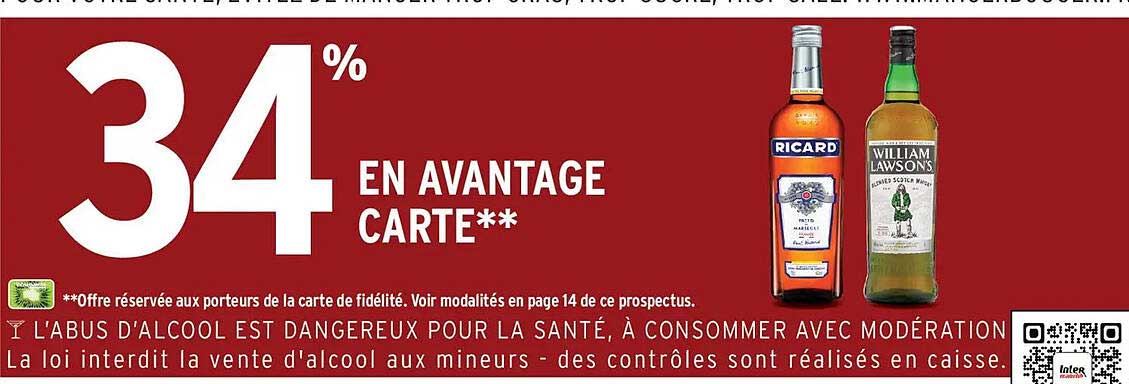 34% EN AVANTAGE CARTE**