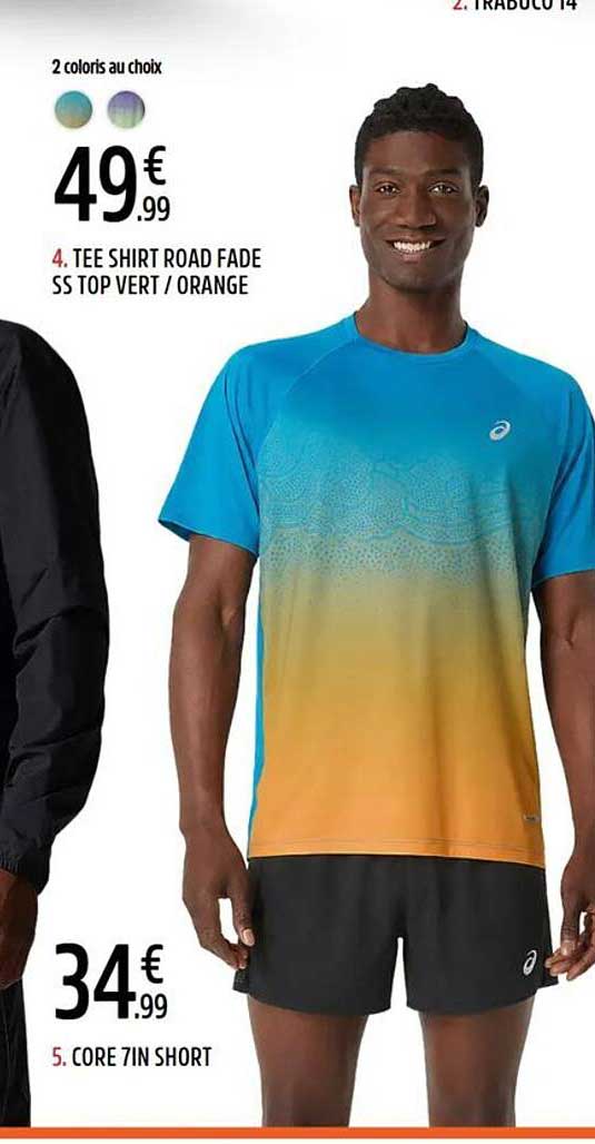 4. TEE SHIRT ROAD FADE SS TOP VERT / ORANGE