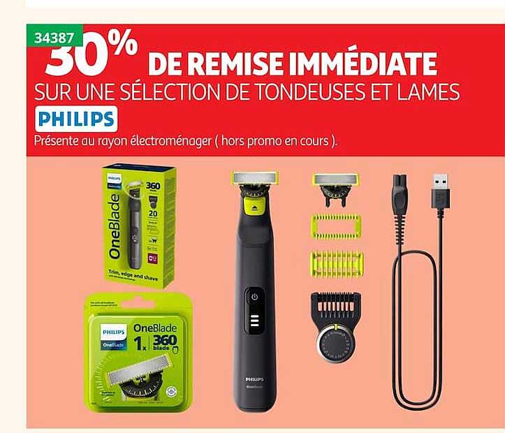 50% DE REMISE IMMÉDIATE SUR UNE SÉLECTION DE TONDEUSES ET LAMES PHILIPS