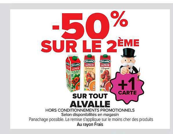 -50% SUR LE 2ÈME +1 CARTE