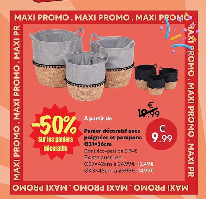 -50% Sur les paniers décoratifs
