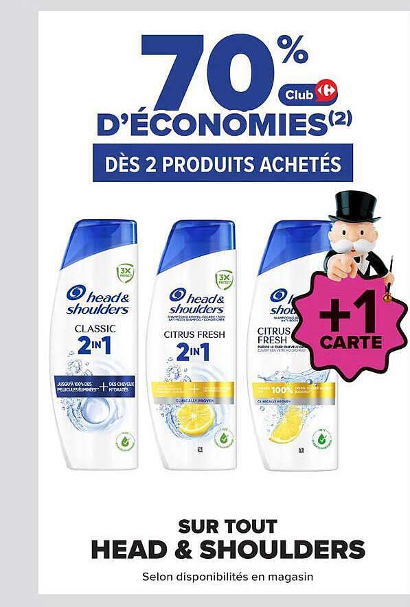 70% d’économies(2) dès 2 produits achetés +1 carte