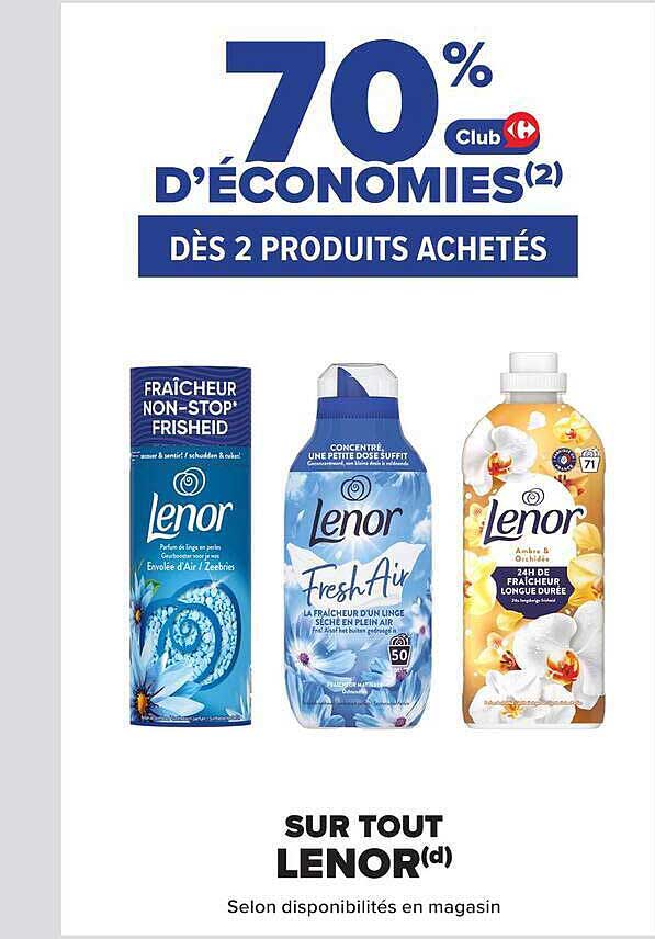 70% d’économies(2) dès 2 produits achetés