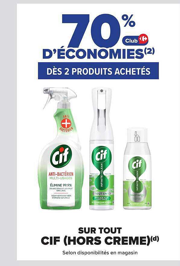 70% d'ÉCONOMIES(2) DÈS 2 PRODUITS ACHETÉS