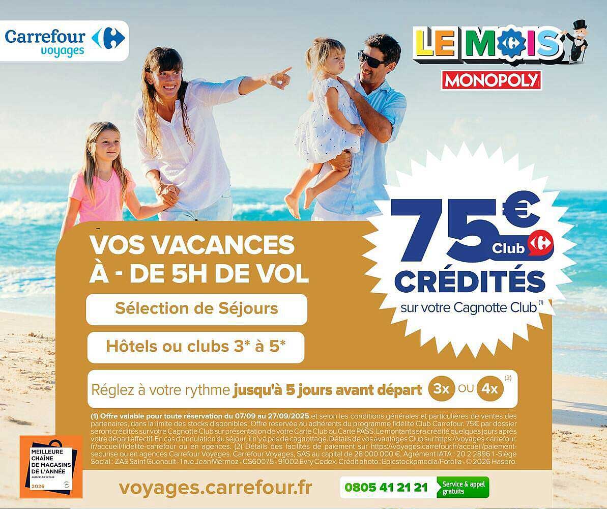 75€ Club CRÉDITÉS sur votre Cagnotte Club
