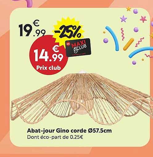 Abat-jour Gino corde Ø57.5cm