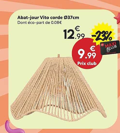 Abat-jour Vito corde Ø37cm