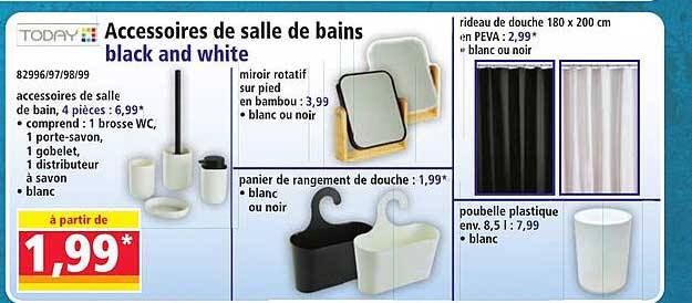 Accessoires de salle de bains black and white
