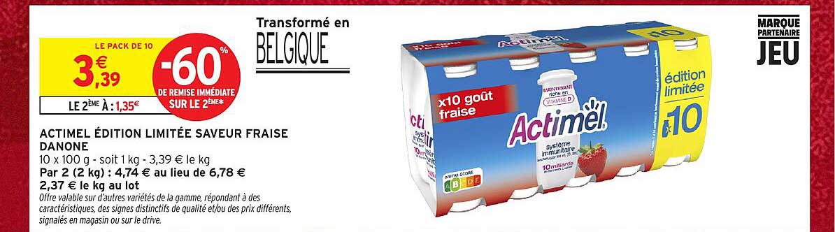 ACTIMEL ÉDITION LIMITÉE SAVEUR FRAISE DANONE