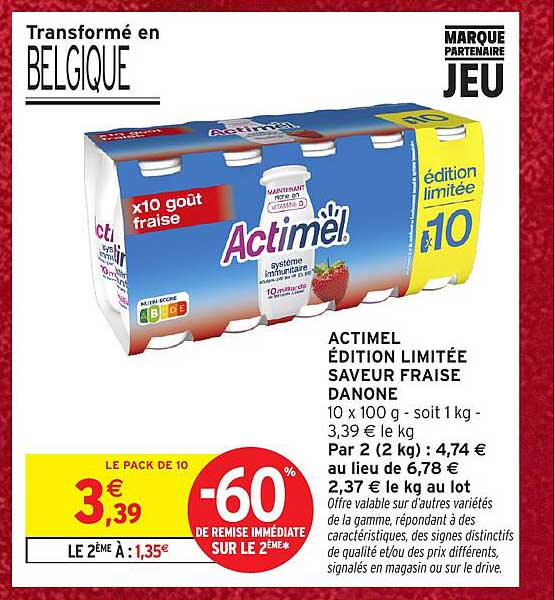 ACTIMEL ÉDITION LIMITÉE SAVEUR FRAISE DANONE
