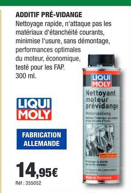 ADDITIF PRÉ-VIDANGE