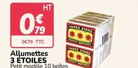 Allumettes 3 ÉTOILES Petit modèle 10 boîtes