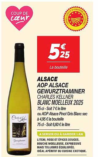 ALSACE AOP ALSACE GEWURZTRAMINER CHARLES KELLER BLANC MOELLEUX 2025