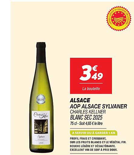 ALSACE AOP ALSACE SYLVANER CHARLES KELLNER BLANC SEC 2025