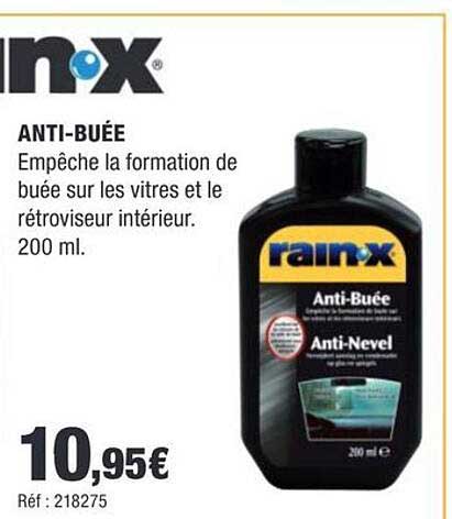 ANTI-BUÉE Empêche la formation de buée sur les vitres et le rétroviseur intérieur. 200 ml.