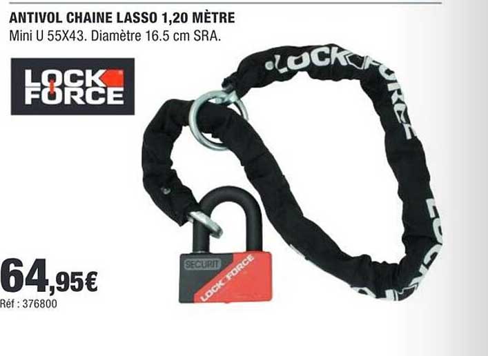 ANTIVOL CHAINE LASSO 1.20 MÉTRE