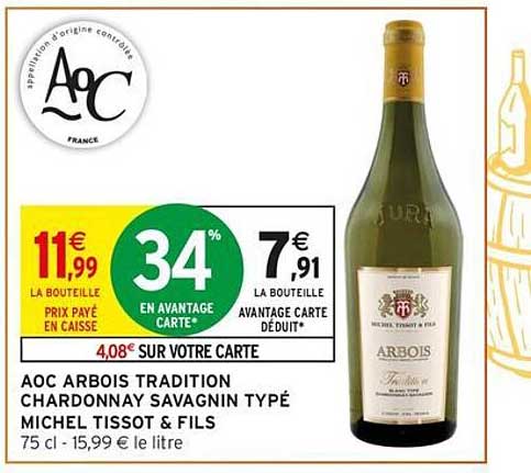 AOC ARBOIS TRADITION CHARDONNAY SAVAGNIN TYPÉ MICHEL TISSOT & FILS