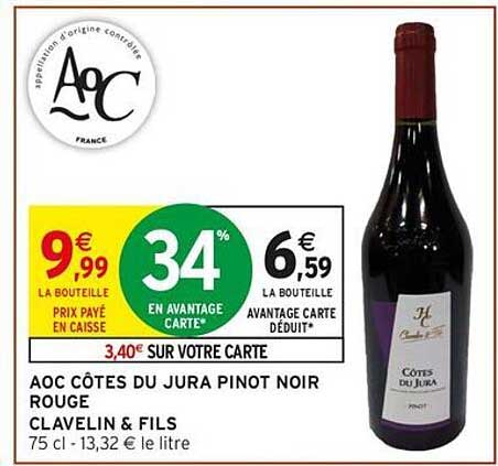 AOC CÔTES DU JURA PINOT NOIR ROUGE CLAVELIN & FILS