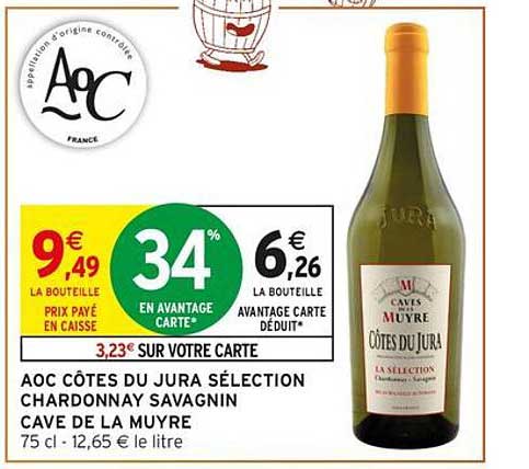 AOC CÔTES DU JURA SÉLECTION CHARDONNAY SAVAGNIN CAVE DE LA MUYRE