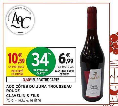 AOC CÔTES DU JURA TROUSSEAU ROUGE CLAVELIN & FILS