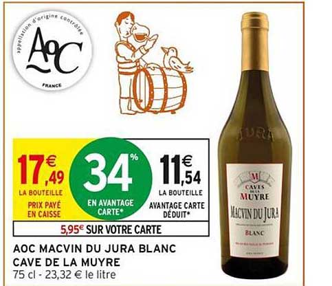 AOC MACVIN DU JURA BLANC CAVE DE LA MUYRE