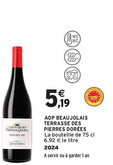 AOP BEAUJOLAIS TERRASSE DES PIERRES DORÉES