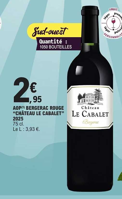 AOP BERGERAC ROUGE “CHÂTEAU LE CABALET” 2025