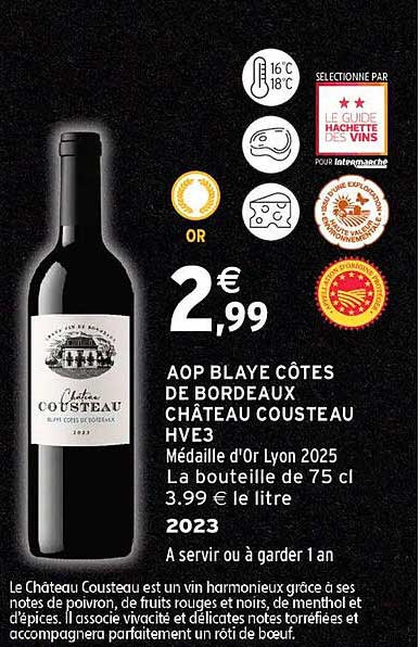 AOP BLAYE CÔTES DE BORDEAUX CHÂTEAU COUSTEAU HV3