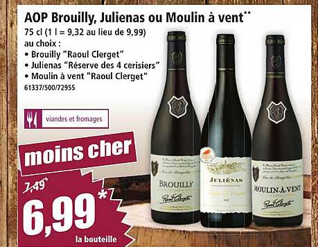 AOP Brouilly, Julienas ou Moulin à vent**
