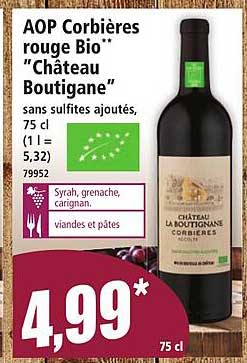 AOP Corbières rouge Bio** "Château Boutignane"