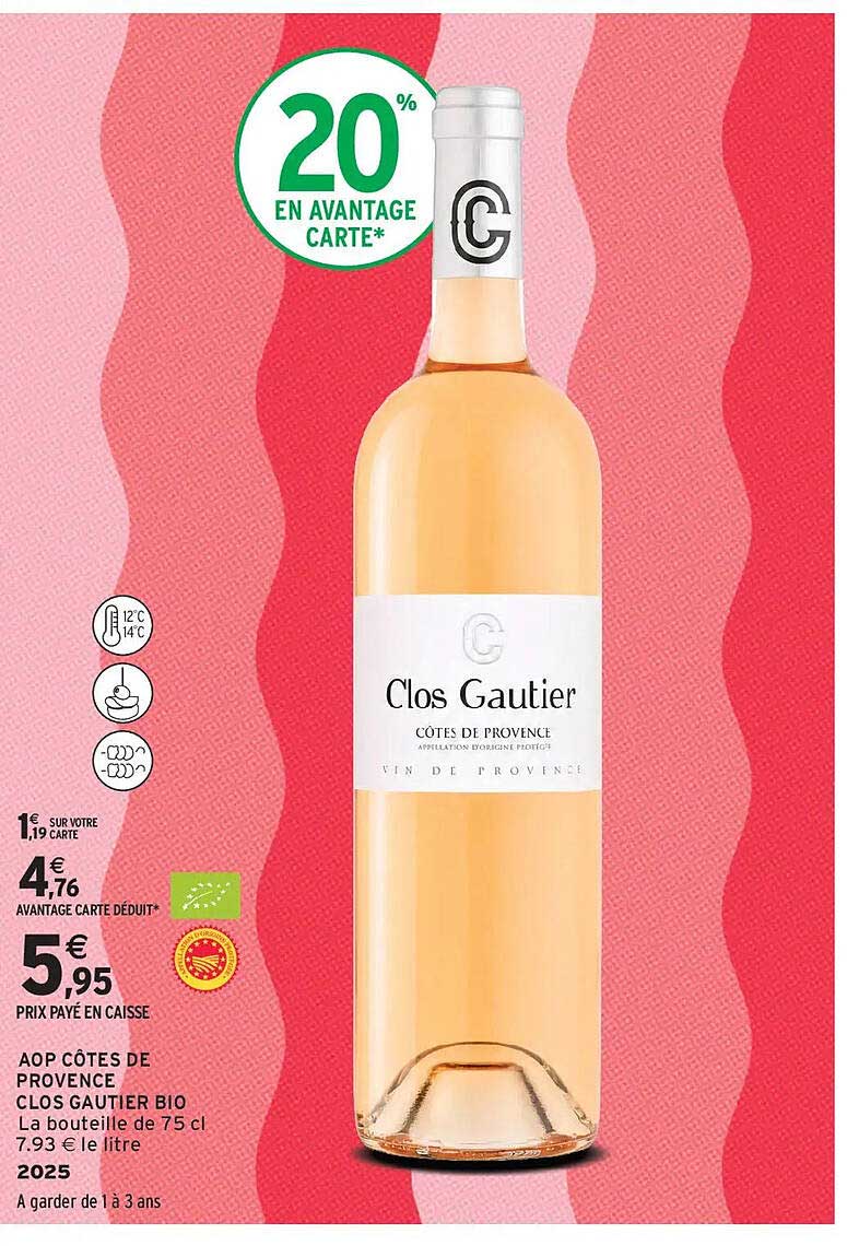 AOP CÔTES DE PROVENCE CLOS GAUTIER BIO