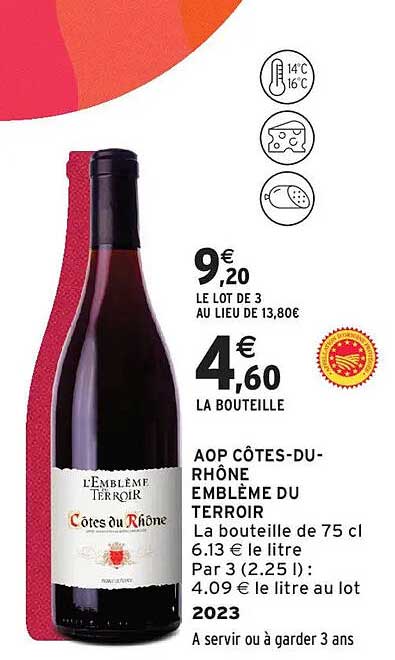 AOP CÔTES-DU-RHÔNE EMBLÈME DU TERROIR
