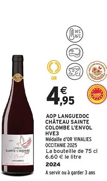 AOP LANGUEDOC CHÂTEAU SAINTE COLOMBE L'ENVOL HVE3