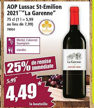 AOP Lussac St-Emilion 2021 "La Garenne"