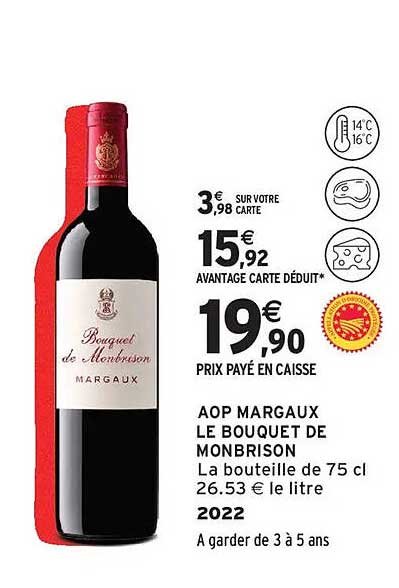 AOP MARGAUX LE BOUQUET DE MONBRISON La bouteille de 75 cl 2022