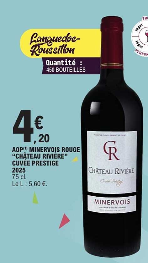AOP Minervois Rouge “Château Rivière” Cuvée Prestige 2025 75 cl