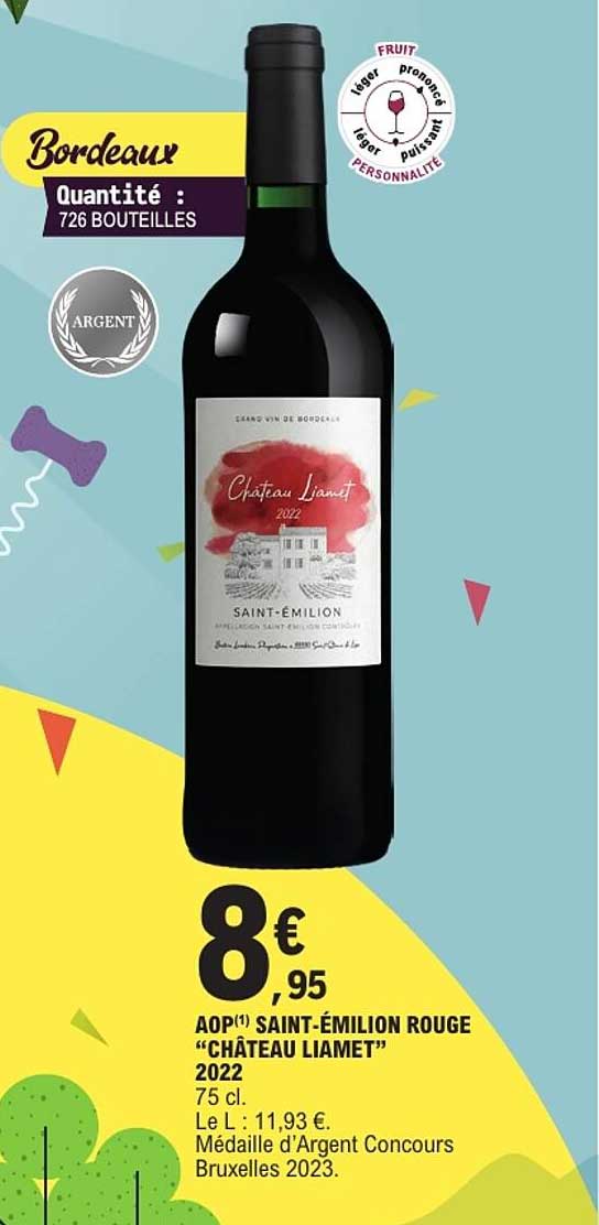 AOP SAINT-ÉMILION ROUGE “CHÂTEAU LIAMET” 2022