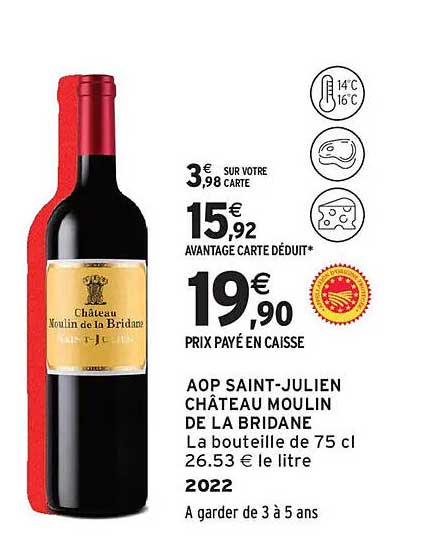 AOP SAINT-JULIEN CHÂTEAU MOULIN DE LA BRIDANE
