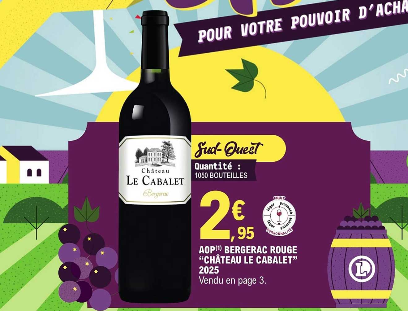 AOP(1) BERGERAC ROUGE “CHÂTEAU LE CABALET” 2025