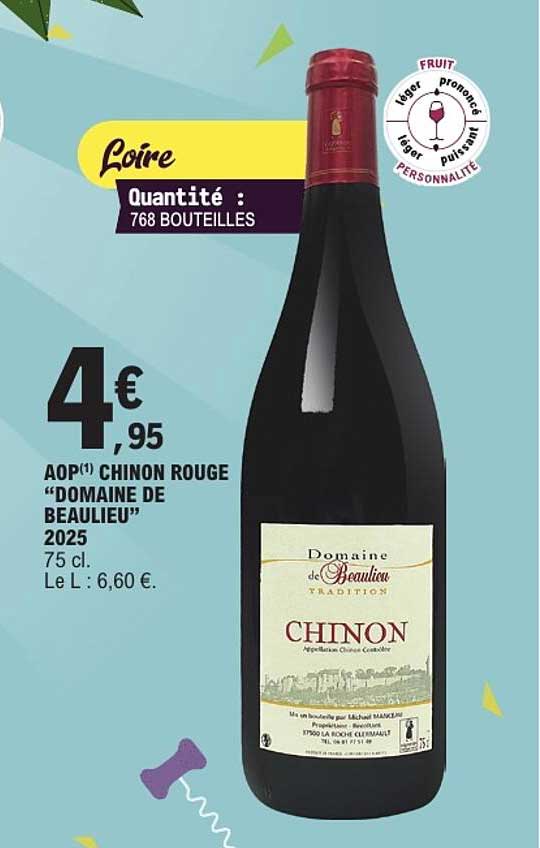 AOP(1) CHINON ROUGE “DOMAINE DE BEAULIEU” 2025