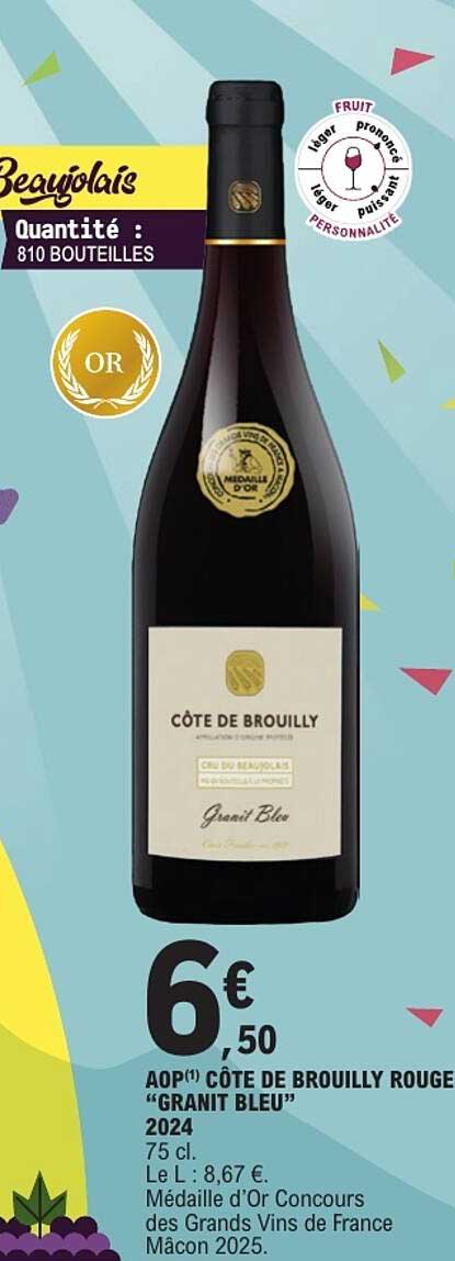 AOP(1) CÔTE DE BROUILLY ROUGE “GRANIT BLEU” 2024