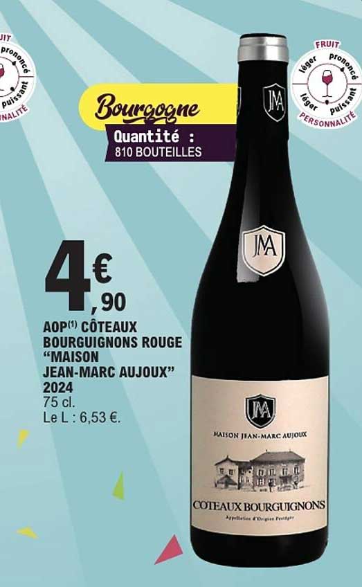AOP(1) CÔTEAUX BOURGUIGNONS ROUGE “MAISON JEAN-MARC AUJOUX” 2024