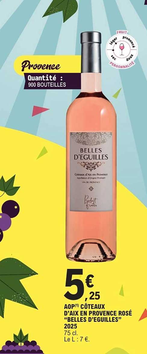 AOP(1) CÔTEAUX D’AIX EN PROVENCE ROSÉ “BELLES D’EGUILLES” 2025